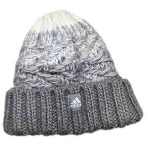 Adidas Gray and White Knit Beanie